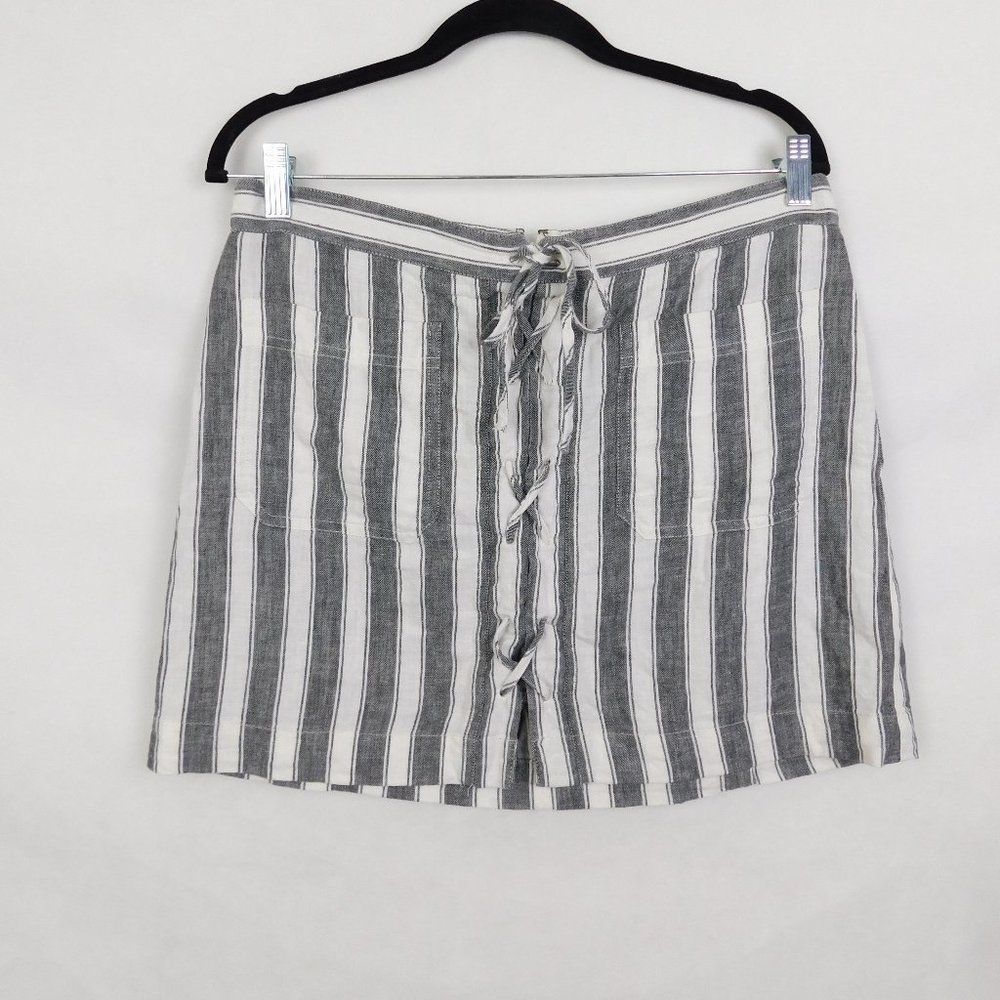 Madewell Striped Lace Up Mini Skirt Size 8